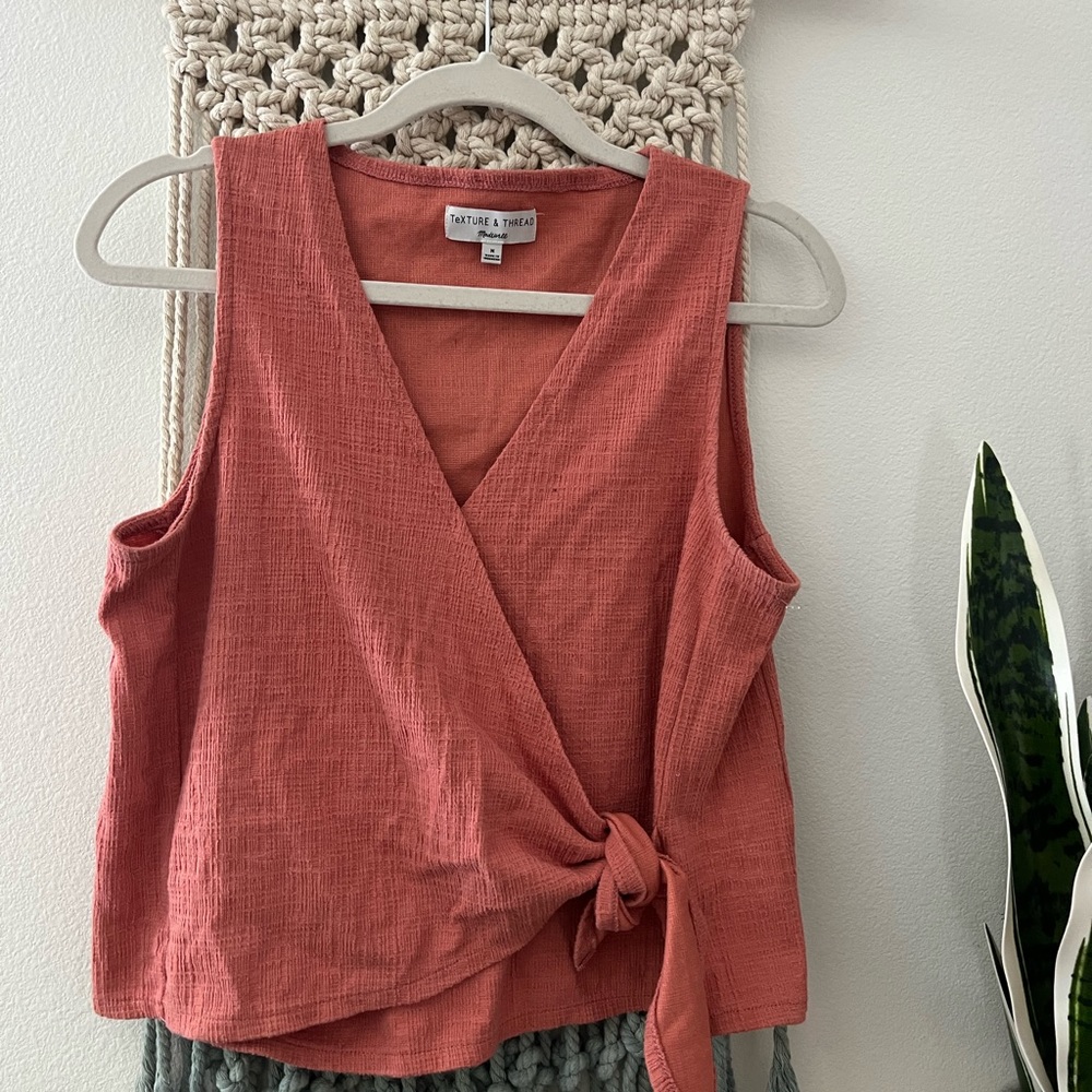 Madewell Surpliced Textured Top Medium